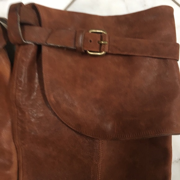 Sartore Brown Distressed Leather Thigh High Boots - Picture 3 of 11